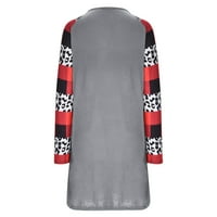 Voncos Mini ruhák nőknek a Clearance-őszi téli divat hosszú ujjú Kerek nyakú Nyomtatott Női ruhák nyári Szürke Méret