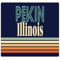 Pekin Illinois Vinyl Matrica Matrica Retro Design