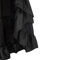Rbaofujie női szoknyák fekete szoknya női középkor fodros Patchwork szabálytalan Vintage Cupcake boka hosszúságú szoknya