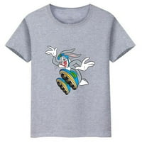 Bugs Bunny Looney Tunes nyomtatás Humor pamut pólók fiúknak újdonság Anime Ifjúsági gyerekek póló fiú Fekete szürke