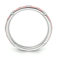 Ezüst Rózsaszín Zománc Szív Gyűrű