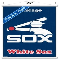 Chicago fehér So-Retro Logo fali poszter fa mágneses kerettel, 22.375 34