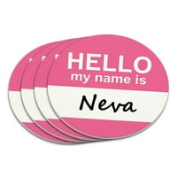 Neva Hello My Name Is Coaster Set