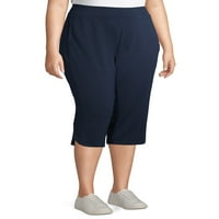 Terra & Sky Women's Plus Size Knit Capri