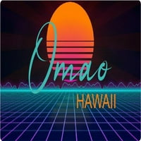 Omao Hawaii Vinyl Matrica Stiker Retro Neon Design