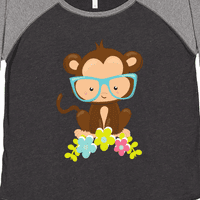 Inktastic Hipster Monkey, majom Szemüveges, virágok női Molett méretű póló