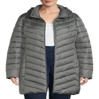 Big Chill női plusz méretű multi-Quilt Down Blend Puffer Coat