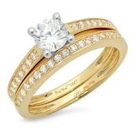 0. ct ragyogó kerek vágás valódi tenyésztett gyémánt SI1-SI J-K 18k sárga fehér arany eljegyzési esküvői menyasszonyi