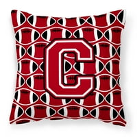 C betű labdarúgó Piros, Fekete-Fehér Szövet dekoratív párna