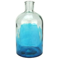 8.75 divatos, kézzel készített átlátszó Aqua Blue és tiszta, kéttónusú újrahasznosított spanyol üvegváza