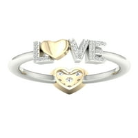 Imperial 1 5Ct TDW Diamond S Sterling Silver Heart Love Band - Sárga