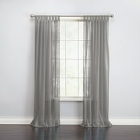 Brylanehome Sheer Voile Tab-felső Panel - 60i W 95I L, ezüst ablak függöny