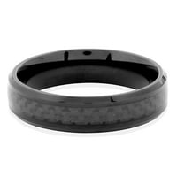 Fekete bevont rozsdamentes acél fekete szénszálas gyűrű