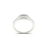 1 3ct tdw gyémánt 10k fehér arany négyzet alakú halo eljegyzési gyűrű