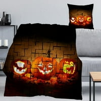 Halloween dekoratív takaró párnahuzattal, narancssárga Halloween takaró tizenéves lánynak,419, 32x48
