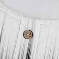 Női Divat Alkalmi ujjú Nyomtatott Kerek nyakú dekoratív gomb póló felső