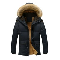 Férfi őszi és téli Egyszínű kabát kabát megfelelő Hosszú ujjú kabát kapucnis Párnázott dzsekik