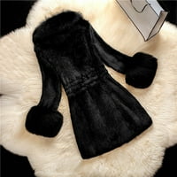 labakihah kabátok nőknek Női hölgy Téli meleg felsőruházat kabát plüss kabát felöltő Fekete xxl