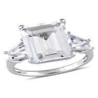 8- Carat T.G.W. Fehér topaz sterling ezüst koktélgyűrű