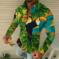 Elneeya Alkalmi Férfi Ing nyaralás Hawaii virágmintás laza Férfi ruházat hosszú ujjú Hajtóka Túlméretezett ing Vetements