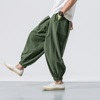 Ecqkame férfi hárem nadrág Clearance férfi divat alkalmi laza Egyszínű hárem nadrág széles láb rugalmas nadrág Zöld