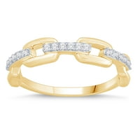 10K Gold Carat T.W. Gyémánt négyszeres papírklipgyűrű