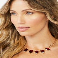 Szófia ékszerek: Sofia Vergara női aranyszínű vörös kő lánc elülső nyaklánc