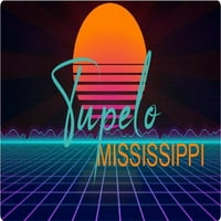 Tupelo Mississippi Vinyl Matrica Stiker Retro Neon Design