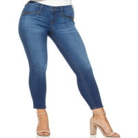 Sofia farmer női Sofia Skinny Mid Rise Moto Zipper Jeans