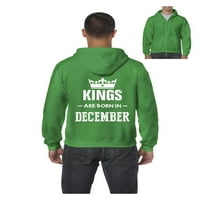- Férfi pulóver Teljes cipzáras pulóver, akár 5XL méretű férfiakig - születésnapi ajándék királyok születnek decemberben