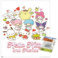 Hello Kitty és barátai-Kawaii kedvenc ízek fali poszter Push csapok, 14.725 22.375