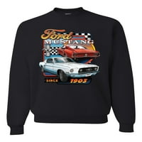 Vad Bobby, Ford Mustang óta autók és teherautók Unise Crewneck grafikus pulóver, fekete, X-nagy