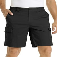 Férfi rakomány rövidnadrág magas derék fenék Ripstop nyári Rövid nadrág Férfi könnyű Mini nadrág edzés Fekete XL