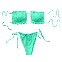 Binmer Női Nyári Fürdőruha Szilárd Két Szexi Bikini Push-Up Pad Fürdőruha Fürdőruha Beachwear Szett