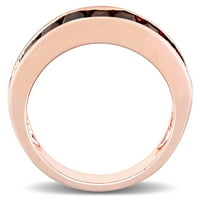 Miabella női gránát rózsa arany flash vontatott ezüst félig állandó évforduló gyűrű