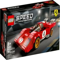 Speed Champions Ferrari Building Set-Sport piros versenyautó játék, gyűjthető modell épület szett autóversenyző minifigurával,