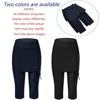 Női úszni szoknyás Capris atlétikai Leggings Szoknya Rungning Skort napvédő, Fekete, 2XL