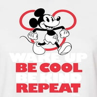 Disney-Mickey Mouse-Kelj Fel, Légy Jó, Légy Kedves, Ismételje Meg-Juniors Vágott Pamut Keverék Póló