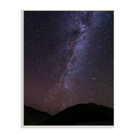 Stupell Industries lélegzetelállító éjszakai csillagok Tejút ragyog a hegyek felett Fénykép keret nélküli Művészeti
