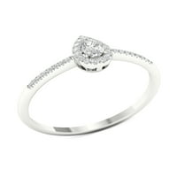 Imperial 1 5Ct TDW Diamond 10K Fehér Arany Köré Gyémánt Halo Promise Ring