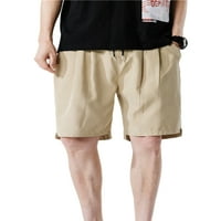 Bomotoo férfi nyári Rövid nadrág zsebbel fenék Egyszínű strand nadrág Hawaii Mini nadrág nyaralás Beachwear Khaki 4XL