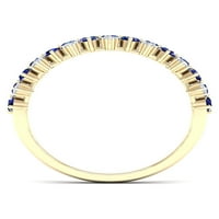 Imperial Gemstone 10K sárga arany kerek vágott kék zafír 1 6ct tw gyémánt női zenekar