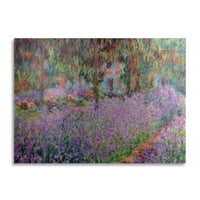 Védjegy Képzőművészet „A művész kertje a Givernyben” szálcsiszolt alumínium fali művészet, Claude Monet