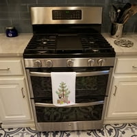 Fawn Chug karácsonyfa fehér konyhai törölköző készlet