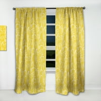 Designart 'pillangók sárga színű retro minta' század közepén modern függönypanel