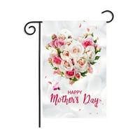 Anyák napja kerti zászló függőleges kétoldalas levél Virágmintás Ünnep Szezonális Udvar Kültéri dekoráció bannerek