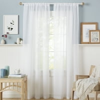 Estate View Beaumont Sheer Rod Pocket Cutein Panel pár, 38 x84