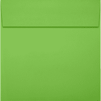 Luxpaper Square Peel & Press meghívó borítékok, 6, lb. Limelight Green, Pack