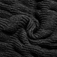 Női pulóverek elegáns alkalmi kötött pulóver 3D konkáv rács Hosszú ujjú pulóver fekete