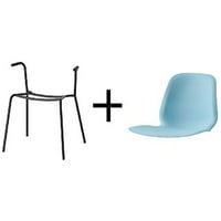 Ikea alváz fotelhez, fekete és Ikea Üléshéj, Világoskék
